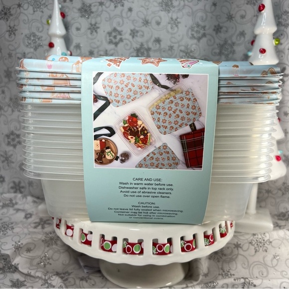 CWC Pastel Blue Christmas GIngerbread Snowman Theme Food Storage Containers - 24 - Picture 10 of 10